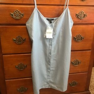 Chambray Button-Up Slip Dress